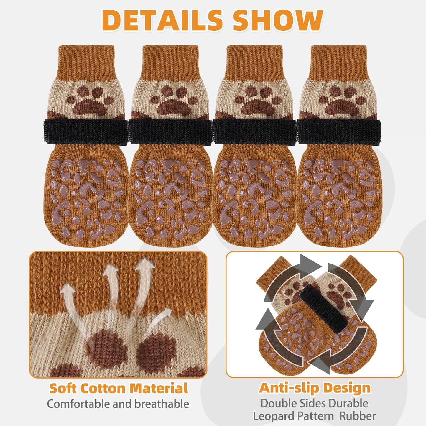 KOOLTAIL Dog Socks Shoes for Hot Pavement to Prevent Licking Paws, Winter Dog Boots&Paw Protector for Hardwood Floors Anti Slip,Traction Control Grip Booties for Small Medium Large Senior Dogs,Black M