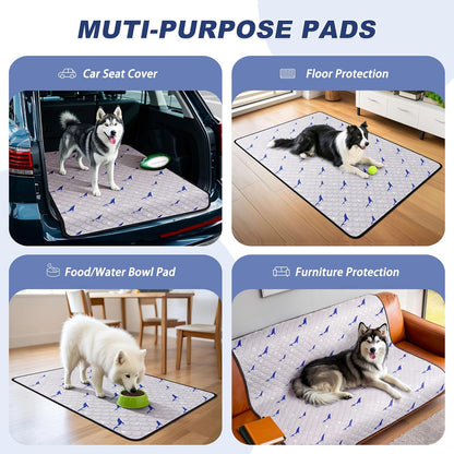 WanpeeGoo Washable Pee Pads for Dogs, 2Pack Reusable Puppy Pads, Super Absorbent & Leakproof Dog Pads, Anti-Slip Dog Pee Pads for Puppy Training & Incontinence, Feather Pattern 36"x41"