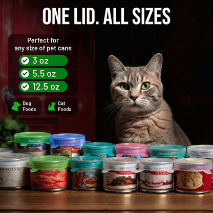 Reusable Silicone Can Lids – 2.6 Inch Can Covers for Dog & Cat Food – Universal Fit - Airtight Stretch Lids for Pet Food Cans, BPA-Free, Dishwasher Safe – 10 Pack