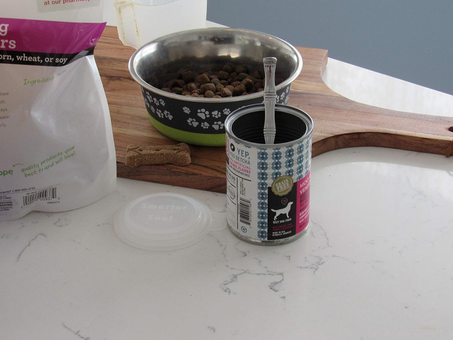Smarter-Seal, Pet Food Can Covers, Universal Can Lids, 4-Pack, Clear Color, For Dog and Cat Food, Reusable