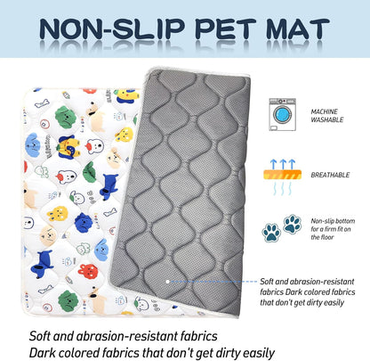 Bubble bear Dog Crate Mat - Ultra Soft, Washable & Anti-Slip Kennel Pad for Small/Medium/Large Dogs, Dark-Hued to Hide Stains (48"x30")