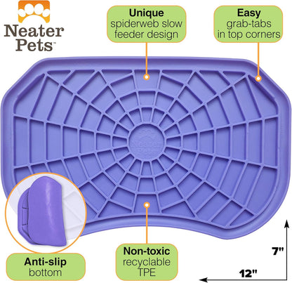 Neater Pets Neat-LIK Dog Lick Mat, Lick Mat for Dogs, Cats, Puppy, Reduces Anxiety & Boredom, Peanut Butter Slow Feeder, Interactive Treat Licking Pad, Licking Mats for Small & Large Breed (Purple)
