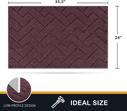 PURRUGS Dirt Trapping Door Mat 20" x 31.5", Non-Slip Machine Washable Entry Rug, Dog Doormat, Indoor Front Door Mat, Super Absorbent Entryway Rug for Muddy Shoes & Paws, Taupe