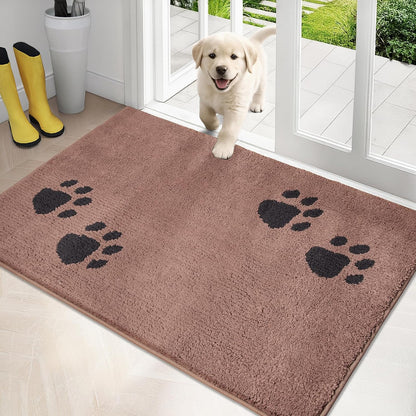 PURRUGS Dirt Trapping Door Mat 20" x 31.5", Non-Skid/Slip Machine Washable Microfiber Entrance Rug, Shoes Scraper, Dog Doormat, Super Absorbent Floor Mat for Muddy Wet Shoes and Paws, Grey