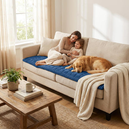 Smiry Couch Cover for Dogs, Non Slip Washable Sofa Protector for Pets, Soft Furniture Cover for Leather & Fabric Couches, Cozy Protect Against Fur, Dirt & Everyday Messes (Dark Grey, 27.6" x 59")