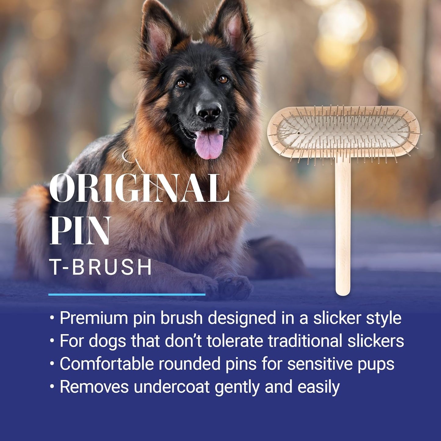 Chris Christensen Mini Grooming Brush - Comfortable High-Grade Stainless-Steel Rounded and Polished Pins - Removes Long & Loose Hair from Dogs & Cats