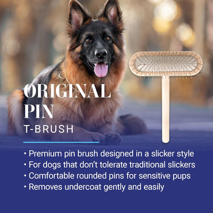 Chris Christensen Mini Grooming Brush - Comfortable High-Grade Stainless-Steel Rounded and Polished Pins - Removes Long & Loose Hair from Dogs & Cats