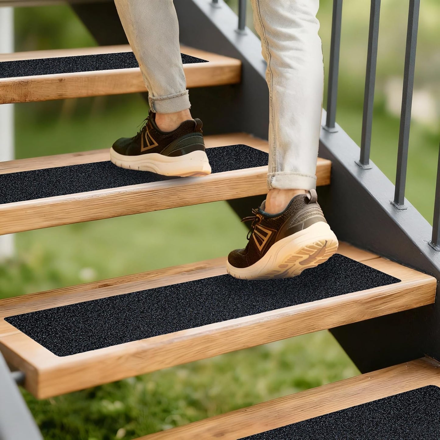 LifeGrip Stair Treads Non-Slip (15PCS), Anti Slip Transparent Stair Treads Tape for Indoor Wooden Step (4"X30"X15P-Treads)
