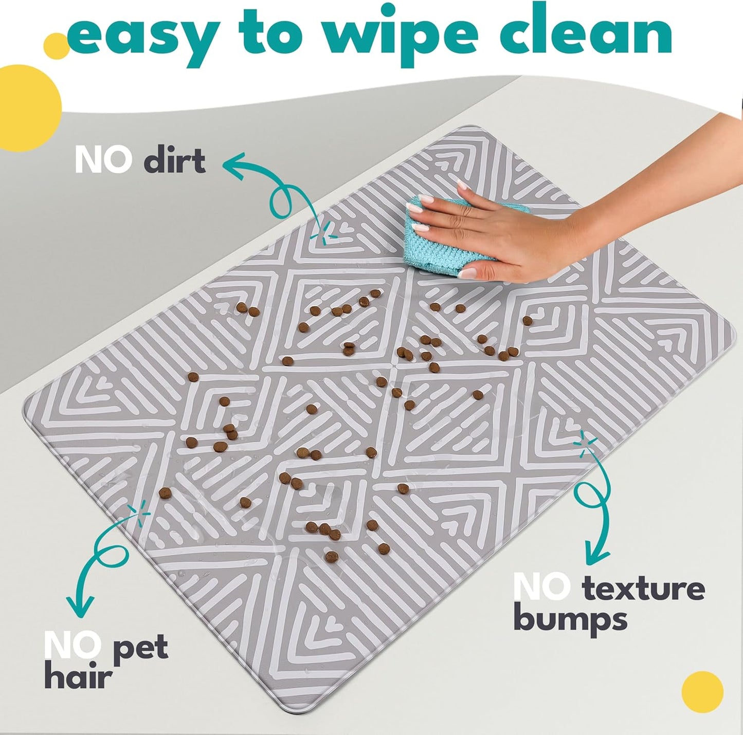NALALAS Dog Mat for Food and Water, Cat Feeding Mat | Waterproof Dog Bowl Mat | Non-Slip Pet Food Mat for Floors | Pet Mats for Food and Water | Easy to Clean