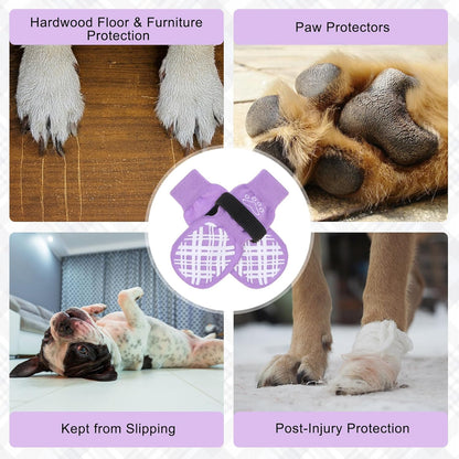 BEAUTYZOO Dog Socks to Prevent Licking Paws -Dog Shoes for Hot Pavement & Hardwood Floors Anti Slip, Traction Control Boots & Paw Protectors with Double Side Grips for Small Medium Large Senior Dogs