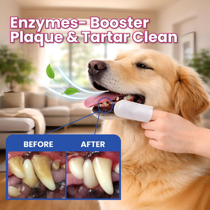 Pet Dental Finger Wipes - Natural Ingredients, Easy to Use Dog Teeth Cleaning Wipes for Effective Dog Teeth Cleaning - Ideal Dog Dental Wipes for Optimal Oral Hygiene