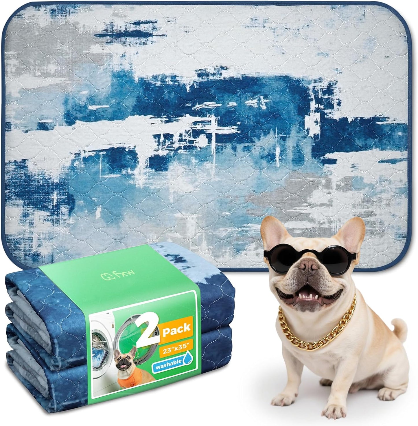 FXW Washable Pee Pads for Dogs, Puppy Pads with Super Absorbent, Specifically Designed for FXW Rollick/Homeplus 24inch 6 Panels Dog Playpen, 39" x 63" Rectangle, Khaki, 1 Pack