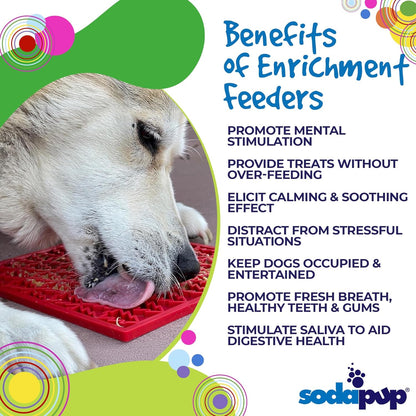 SodaPup Flower Power eMat – Durable Lick Mat Feeder Made in USA from Non-Toxic, Pet-Safe, Food Safe Rubber for Mental Stimulation, Avoiding Overfeeding, Fresh Breath, Digestive Health, & More