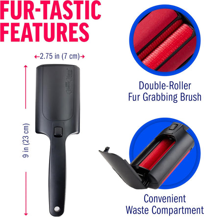 ChomChom Roller Pet Hair Remover – Original Size Reusable Lint Roller for Cat & Dog Hair on Furniture, Couch, Carpet, Car, Rugs & Bedding – Portable, Eco-Friendly (Black)