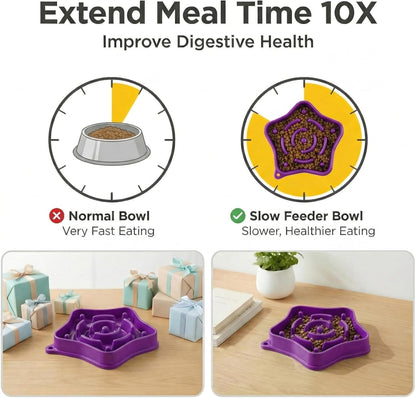 Pet Slow Feeder Bowl for Small Dogs, Puzzle Feeder for Petite Dogs, Anti-Choking, Slow Eating, 350ML Capacity, BPA-Free, Small Size
