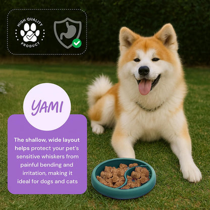 YAMI Dog Lick Bowl, Lick Mat for Dogs, Wet Food Cat Slow Feeder, Freeze Bowl, Enrichment & Puzzle Toy for Anxiety Relief, Food-Grade Silicone, Suction Cups, Dishwasher Fit, for All Breed (Light Gray)