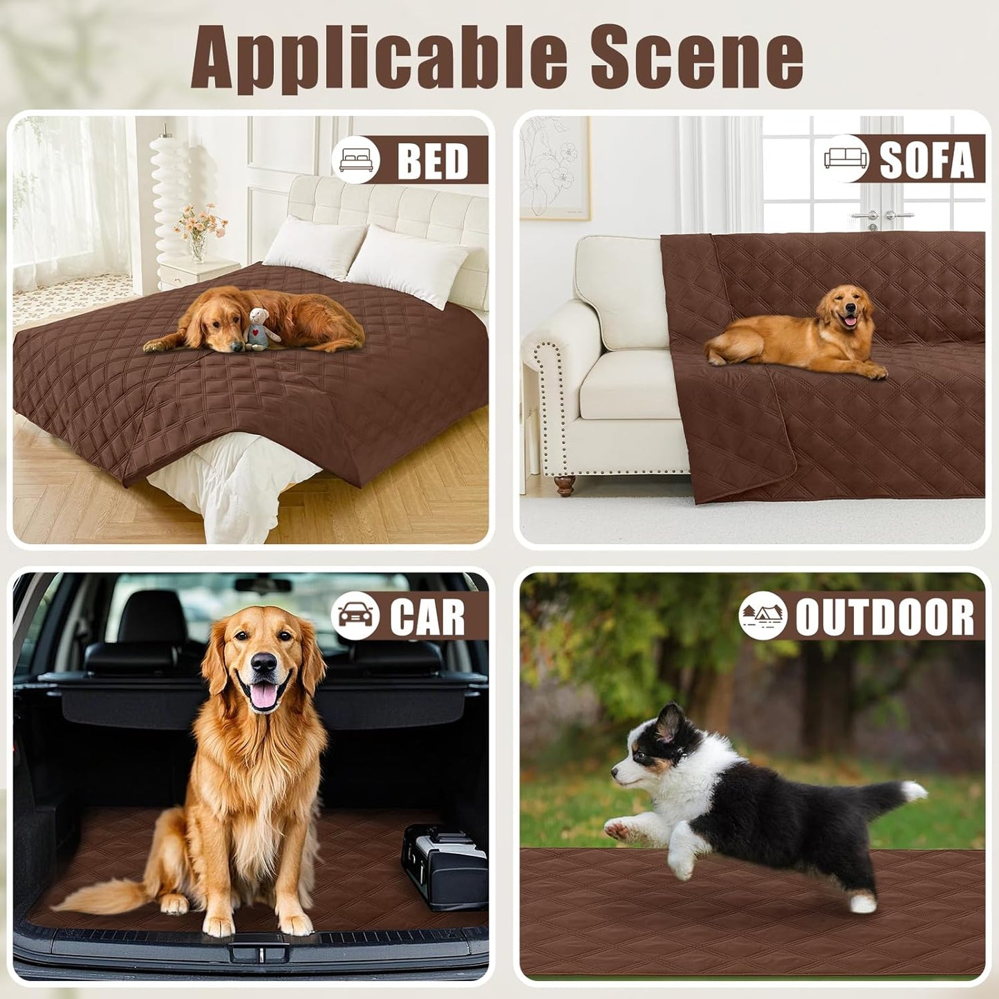 Smiry Waterproof Dog Bed Cover Blanket 30x70, Soft Reversible Pet Blanket, Washable Leakproof Cats Dogs Couch Cover for Sofa, Couch, Furniture, Grey/Dark Grey