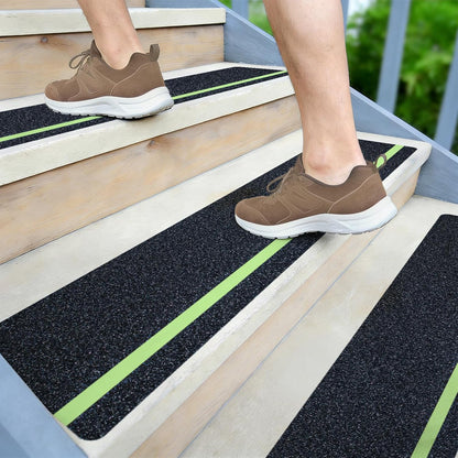 LifeGrip Stair Treads Non-Slip (15PCS), Anti Slip Transparent Stair Treads Tape for Indoor Wooden Step (4"X30"X15P-Treads)