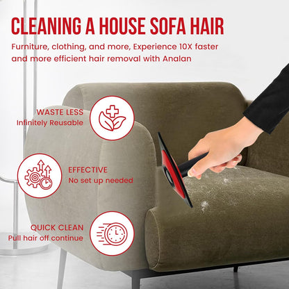 Triangle Pet Hair Remover with 3 Cleaning Modes- Innovative Dog Hair Remover for Car, Clothes, Carpet, & Furniture- Ergonomic Lint Remover for Couch- Pet Fur Remover Tool- Pet Hair Detailer for Car
