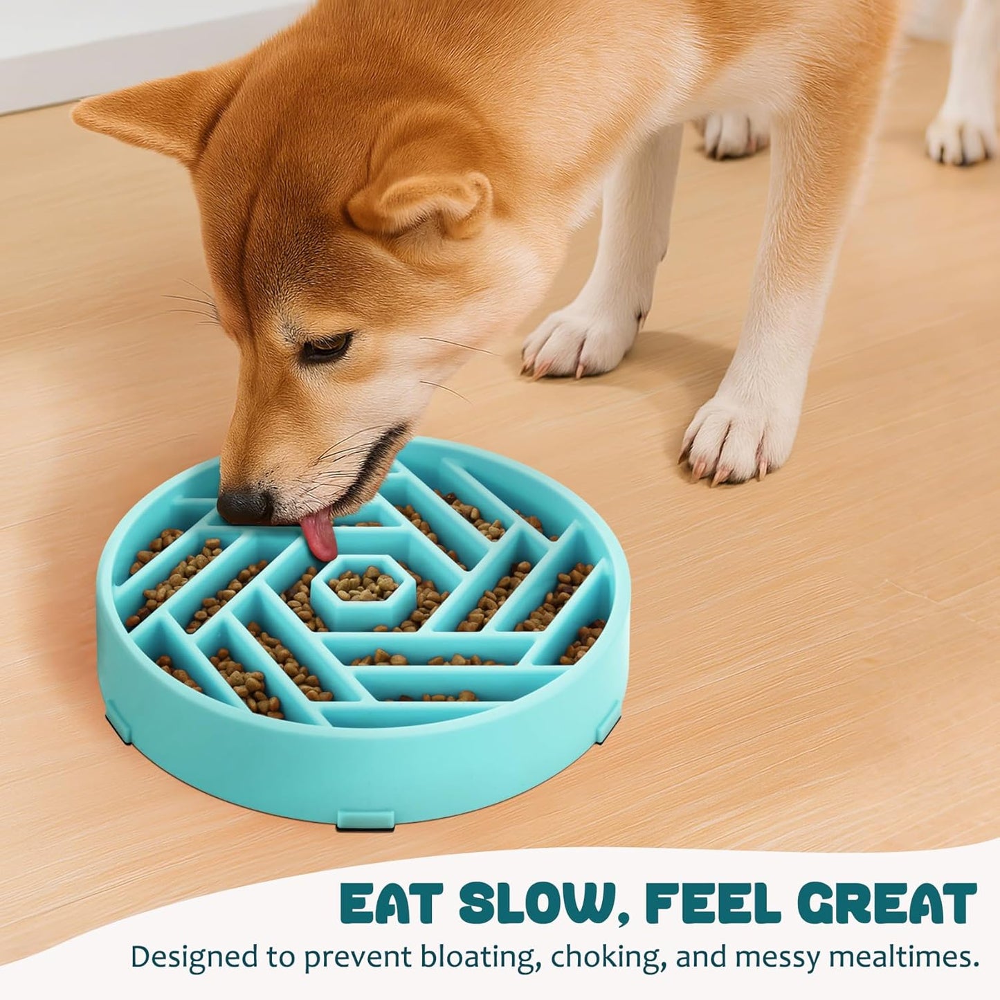 WHIPPY Slow Feeder Dog Bowl, Puzzle Maze Design to Slow Down Eating, 3-Cup Capacity, Anti-Gulping Food Bowl for Medium & Large Dogs,Black
