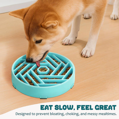 WHIPPY Slow Feeder Dog Bowl, Puzzle Maze Design to Slow Down Eating, 3-Cup Capacity, Anti-Gulping Food Bowl for Medium & Large Dogs,Black