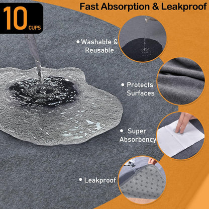 LOOBANI 2 Packs Extra Large Reusable Dog Mat for Floor, Non-Slip Washable Pee Pads for Dogs, Fast Absorbent Pet Whelping Pads, Puppy Playpen Mat for Incontinence, Housebreak, Crate (36"x48"-Gray)