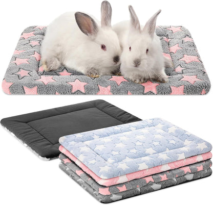 VitalCozy 4 Pcs Dog Crate Pads, Ultra Soft Warm Washable Anti-Slip Kennel Bed Mat for Pets, Reversible, Replaceable, Cage Liner for Small Medium Large Dogs and Cats (18 x 24 x 1.6 Inch,Star,Gray)