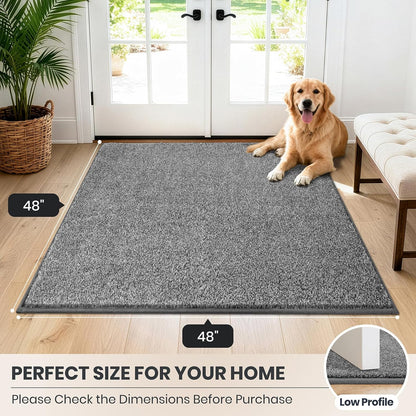PURRUGS Dirt Trapping Door Mat 20" x 31.5", Non-Slip Machine Washable Entryway Rug, Dog Doormat, Indoor Front Door Mat, Super Absorbent Entry Rug for Muddy Shoes & Paws, Bluish Grey-Black