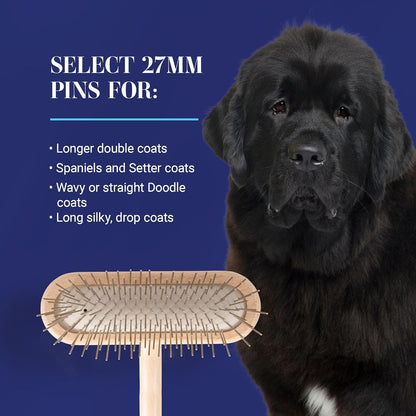 Chris Christensen Mini Grooming Brush - Comfortable High-Grade Stainless-Steel Rounded and Polished Pins - Removes Long & Loose Hair from Dogs & Cats