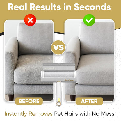Pet Hair Remover & Reusable Lint Roller – Cat & Dog Hair Remover for Furniture, Couch, Carpet, Bedding, Clothes & Car – Portable Fur Remover Tool + Pet Hair Removal Glove Bundle