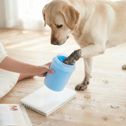 Dog Paw Cleaner, Portable Soft Silicone Paw Cleaner Pet Foot Washer Cup, Blue Removable Scrubber for Small Dog and Cats to Clean Muddy Paws After Outdoor Walks
