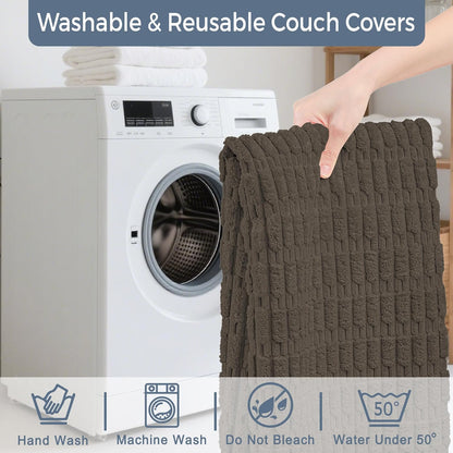 Waterproof Couch Cover for Dogs Washable, Non Slip Back Sectional Sofa Covers for 3 Cushion Couch Pet Friendly, Soft Dog Bed Cover. (Coffee, 30" x 53")
