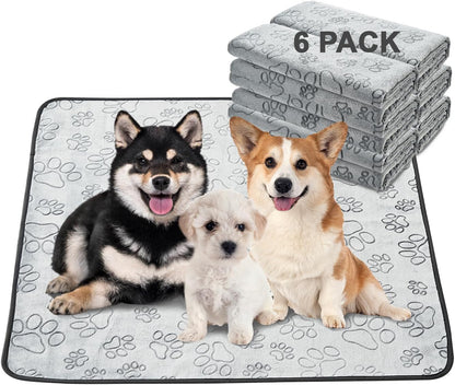 Qeils Reusable Puppy Pads, 2 Pack Washable Pee Pads for Dogs, Waterproof Non Slip Wee Wee pad, Absorbent and Leakproof Training Mats for Potty, Crate, Playpen, Bed, Sofa, 18"x 24"