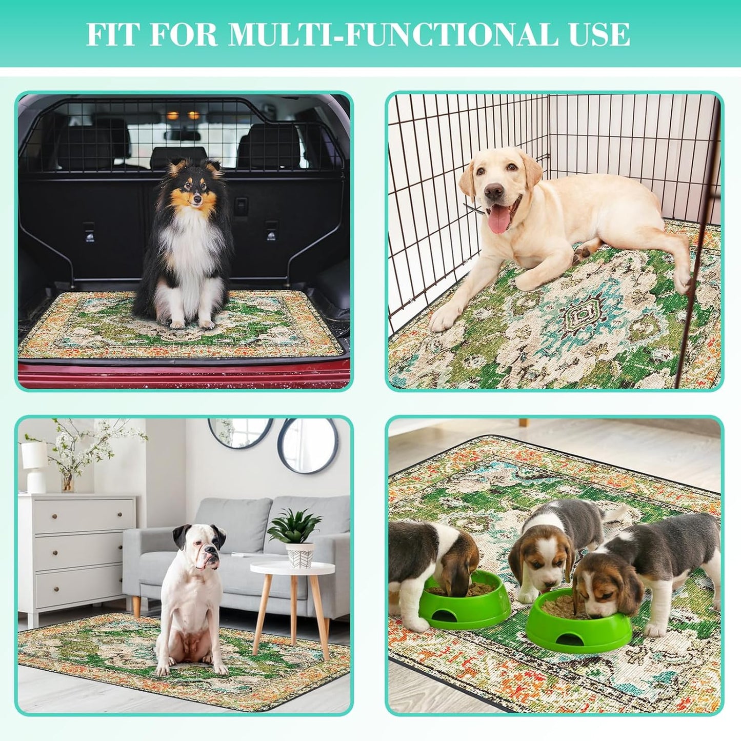 Dogcator Washable Pee Pads for Dogs, 2 Pack Reusable Puppy Training Pads. 36''x48'' Super Absorbent Dog Rugs, Non-Slip and Leakproof Pee Mat for Dogs, Whelping Pads for Crates and Floors