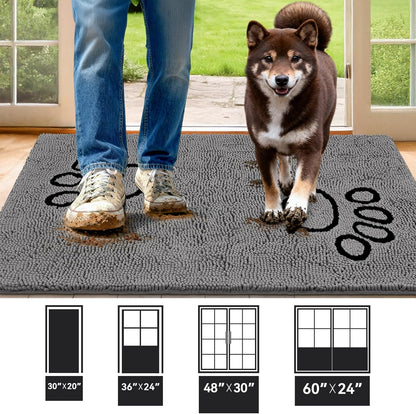 Bcoimo Super Absorbent Dog Door Mat, 30"*20" Anti Slip Mat for Muddy Paws, Pet Rugs for Dirty Paws Washable that Absorbs Moisture and Dirt, for Dog Cage and Pet Resting Carpet