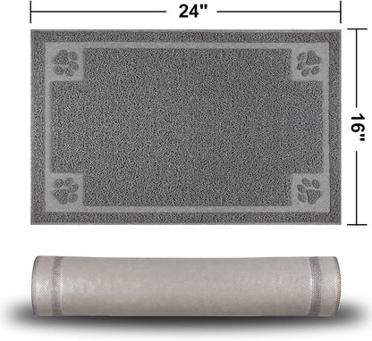 Pet Feeding Mat for Small Dogs and Cats 24" x 16" Flexible and Waterproof Dog Bowl Mat for Food and Water, Easy to Clean Dog Food Mat with Non Slip Backing