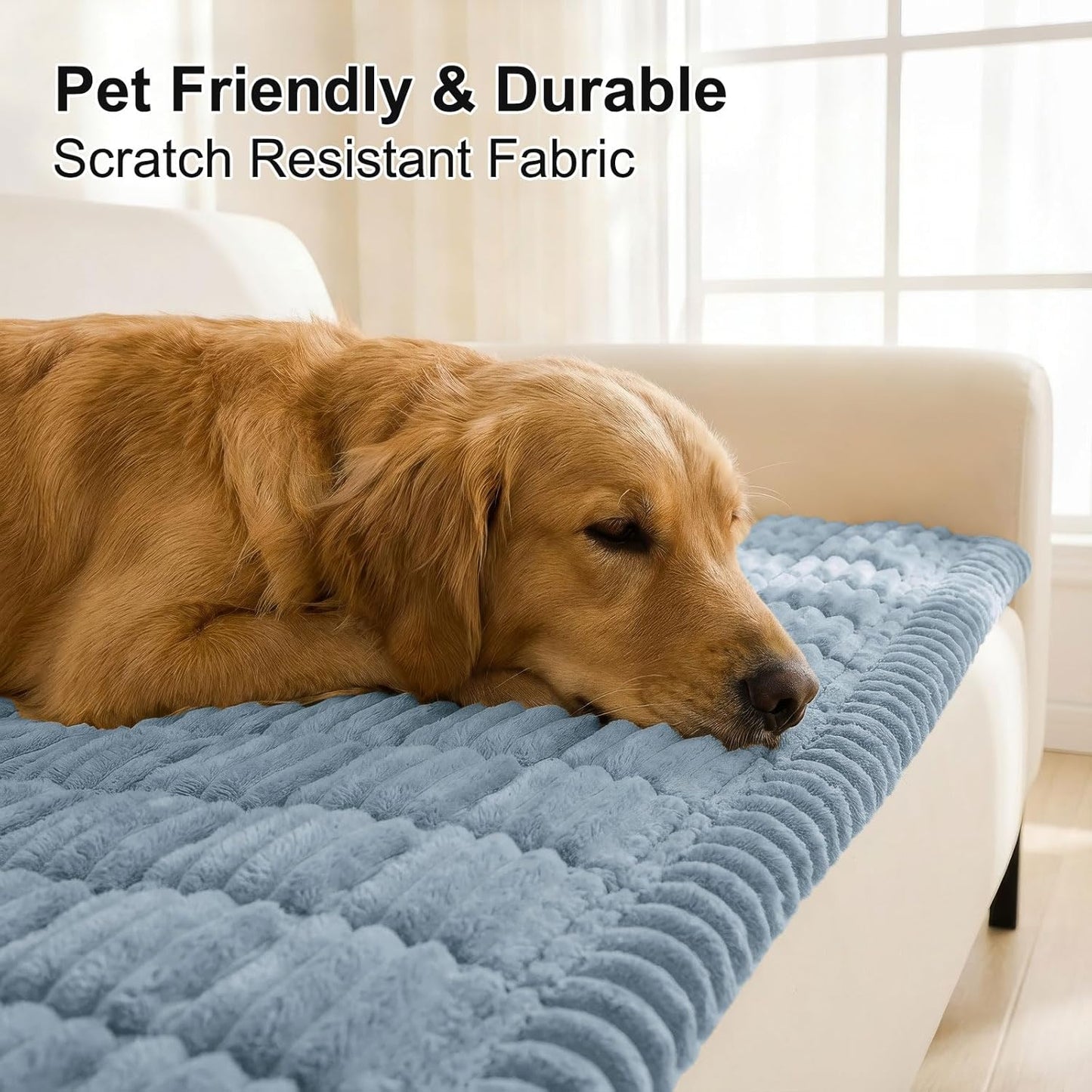 Smiry Couch Cover for Dogs, Non Slip Washable Sofa Protector for Pets, Soft Furniture Cover for Leather & Fabric Couches, Cozy Protect Against Fur, Dirt & Everyday Messes (Dark Grey, 27.6" x 59")