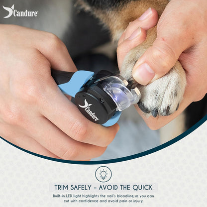 Candure Dog Nail Clippers Professional Pet Nail Clipper Suitable for Cats, Rabbits and Guinea Pigs - Safety Lock/Protective Guard to Avoid Over Cutting (Green, Medium to Small)