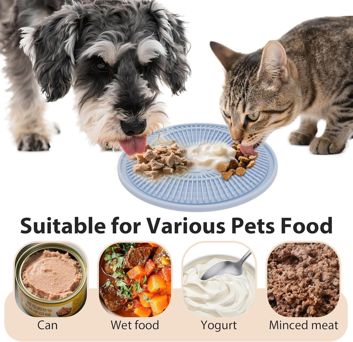 Lick Mat for Dogs and Cats, Slow Feeder Mats with Suction Cups - Bathing, Grooming and Training, Anxiety Relief Feeding Pad,Dishwasher-Safe Yellow