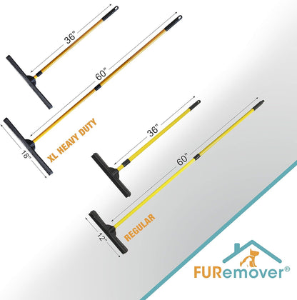 FURemover Pet Hair Removal Rubber Broom, 58" Telescopic Handle
