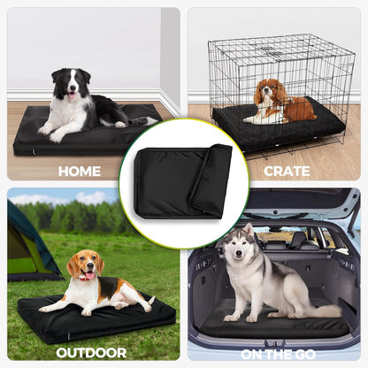 PAWFINITY Waterproof Dog Bed Cover Replacement Washable, Easy to Clean, Pet Hair Resistant, Heavy Duty Oxford, Zipper Closure, Indoor/Outdoor Use, Fits 36 Inch Dog Crate - Large, 34x22x3.5, Black
