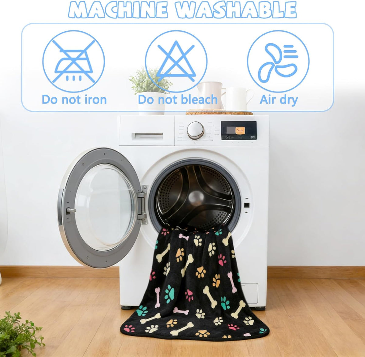 Waterproof Dog Blankets, Washable Reversible Throw 40 x 30 in | White and Coffee Pair, Soft Fleece with Mylar Layer, Machine Washable, Bed Sofa and Car Protection, Medium and Large Dogs