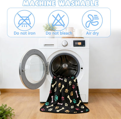 Waterproof Dog Blankets, Washable Reversible Throw 40 x 30 in | White and Coffee Pair, Soft Fleece with Mylar Layer, Machine Washable, Bed Sofa and Car Protection, Medium and Large Dogs