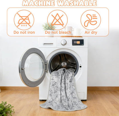Waterproof Dog Blankets, Washable Reversible Throw 40 x 30 in | White and Coffee Pair, Soft Fleece with Mylar Layer, Machine Washable, Bed Sofa and Car Protection, Medium and Large Dogs