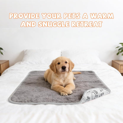 Waterproof Dog Blankets, Washable Reversible Throw 40 x 30 in | White and Coffee Pair, Soft Fleece with Mylar Layer, Machine Washable, Bed Sofa and Car Protection, Medium and Large Dogs