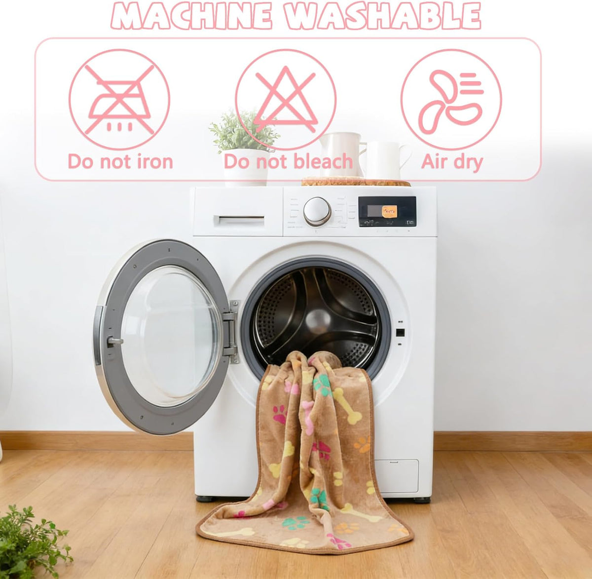 Waterproof Dog Blankets, Washable Reversible Throw 40 x 30 in | White and Coffee Pair, Soft Fleece with Mylar Layer, Machine Washable, Bed Sofa and Car Protection, Medium and Large Dogs