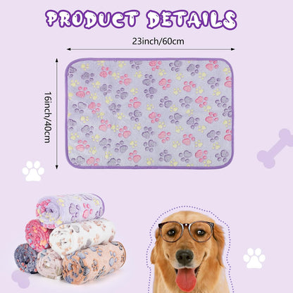 Waterproof Dog Blankets, Washable Reversible Throw 40 x 30 in | White and Coffee Pair, Soft Fleece with Mylar Layer, Machine Washable, Bed Sofa and Car Protection, Medium and Large Dogs