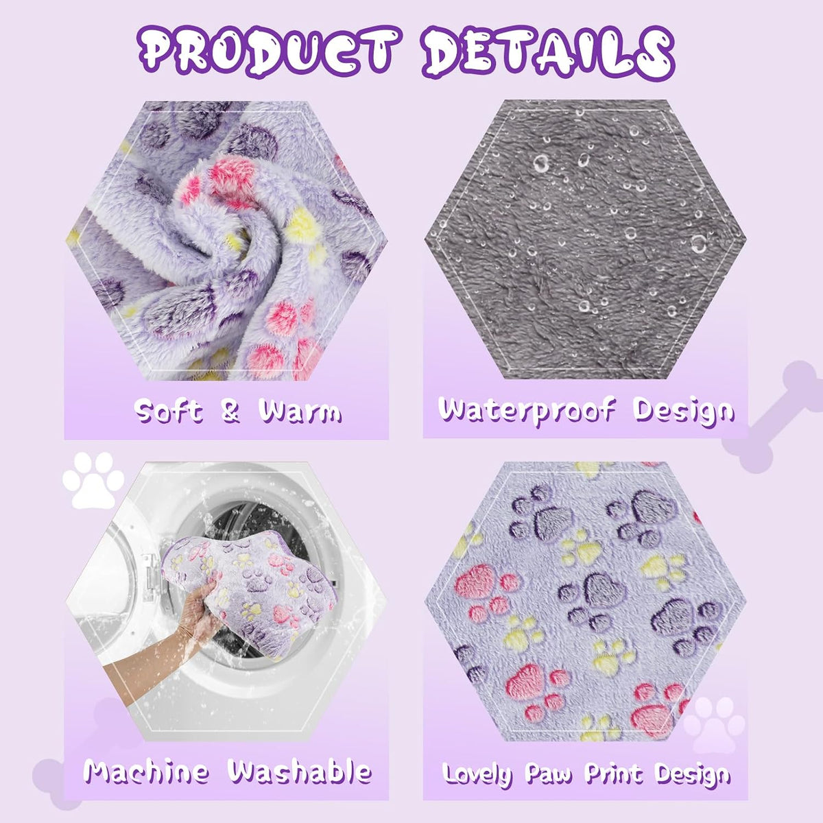 Waterproof Dog Blankets, Washable Reversible Throw 40 x 30 in | White and Coffee Pair, Soft Fleece with Mylar Layer, Machine Washable, Bed Sofa and Car Protection, Medium and Large Dogs