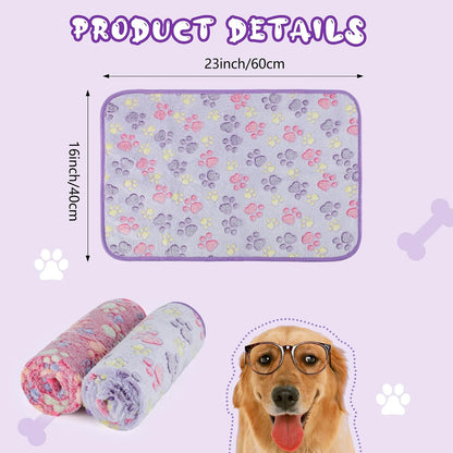 Waterproof Dog Blankets, Washable Reversible Throw 40 x 30 in | White and Coffee Pair, Soft Fleece with Mylar Layer, Machine Washable, Bed Sofa and Car Protection, Medium and Large Dogs