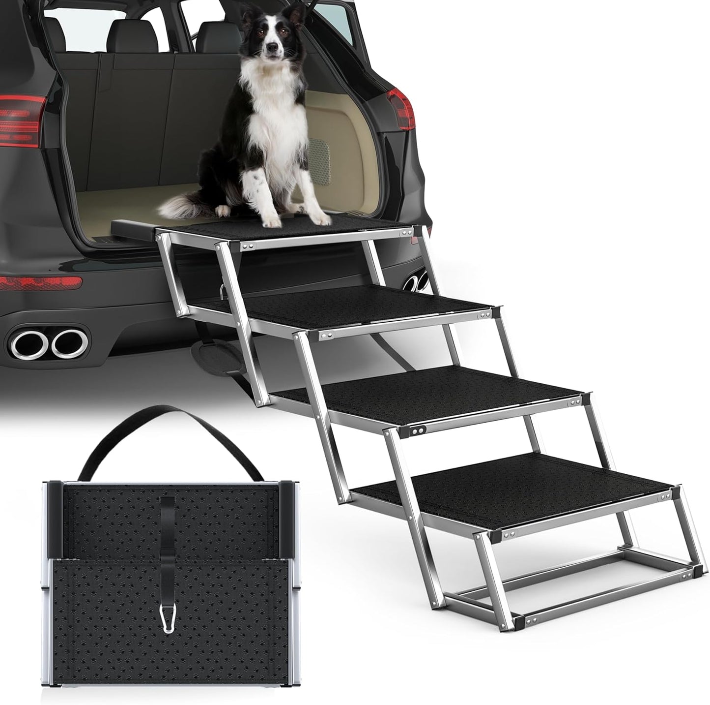Dog Ramp for Car 63" Long & 17.3" Wide Portable Dog Ramps for Large Dogs with Non-Slip Rug Surface Dog Car Ramp for SUV Car & Truck, Folding Dog Ramp Up to 250LBS